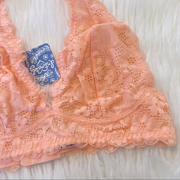 NWT Free People Galloon Lace Halter Bralette Orange - Picture 5 of 9